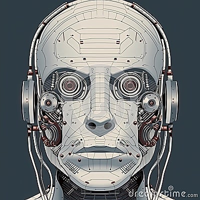 Portrait of a robot in moder style. Concept of artificial intelligence. Generative AI Stock Photo