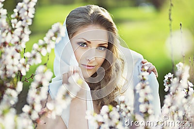 Portrait of romantic blond young woman Stock Photo