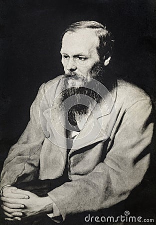 Portrait of Russian novelist Fyodor Dostoyevsky Editorial Stock Photo