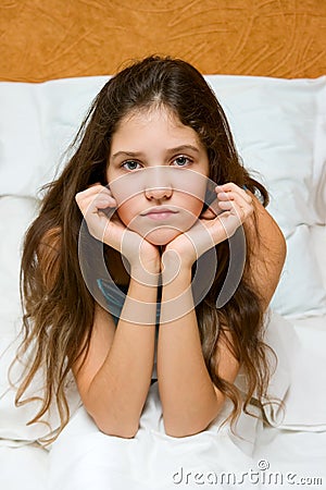 Portrait of sad teen girl Stock Photo