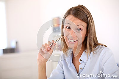 Portrait of saleswoman Stock Photo