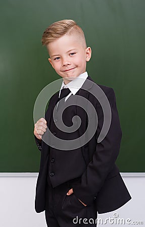 Portrait of a schoolboy in a suit Stock Photo