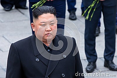 Portrait of the Secretary General of the DPRK North Korea Kim Jong Un Editorial Stock Photo