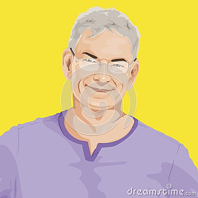 Portrait of Senior Adult Cartoon Stock Photo