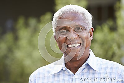 Portrait of senior African American man, close up Stock Photo