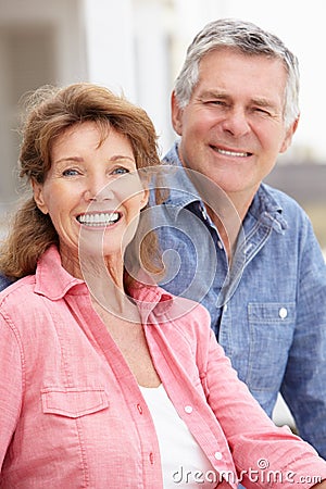 Portrait senior couple outdoors Stock Photo