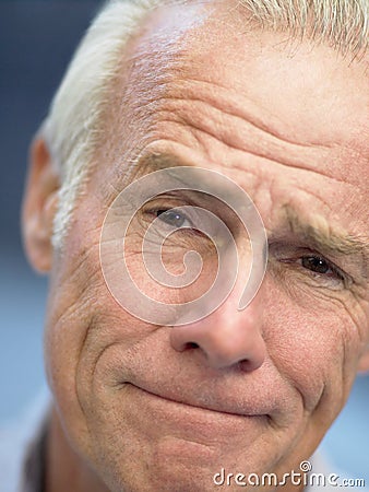 Portrait of A Senior Man Frowning Stock Photo