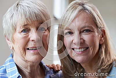 Portrait Of Senior Mother With Adult Daughter Stock Photo