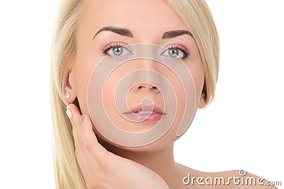 Portrait of a sensual young blond woman Stock Photo