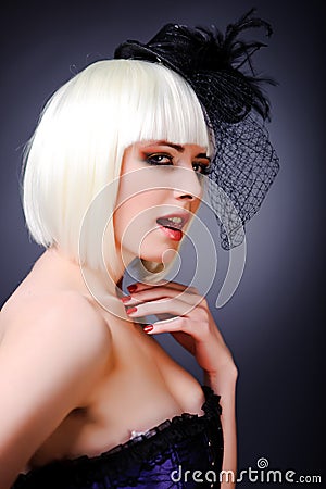 Portrait of sensuality model with blonde hair Stock Photo