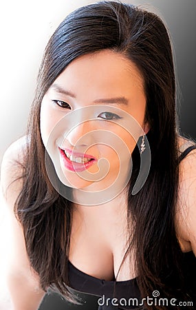 Portrait of sensuous woman with a lovely face Stock Photo