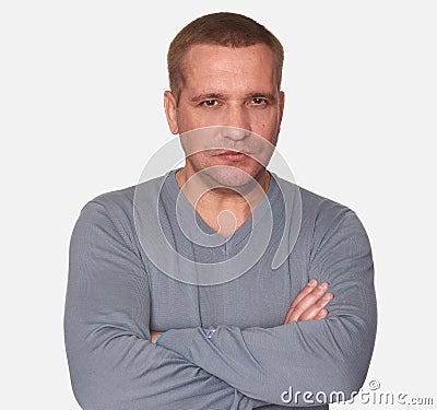 Serious middle adult man isolated Stock Photo