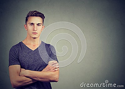 Portrait of a serious young handsome man Stock Photo