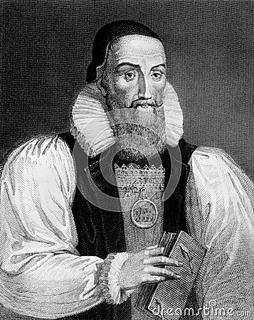 Portrait of a Seventeenth Century English Bishop and Writer Stock Photo