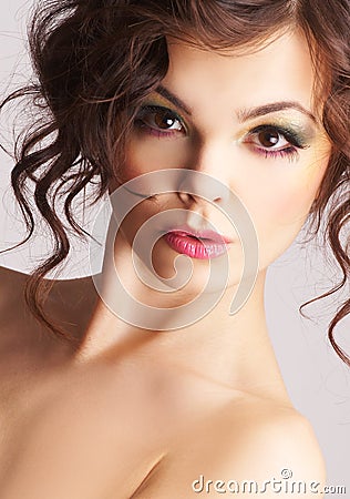 Portrait of woman with beautiful make-up Stock Photo