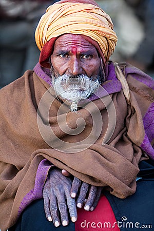 Portrait of shaiva sadhu (holy man) Editorial Stock Photo