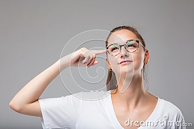 Portrait signifies conceived ingenious idea Stock Photo