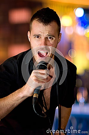 Portrait of singer man Stock Photo
