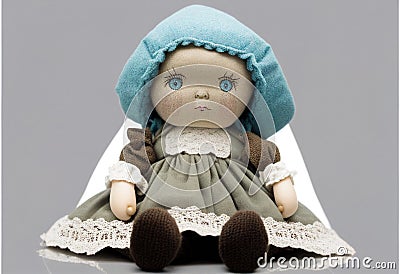 Portrait of a sinister doll. AI genarated Stock Photo