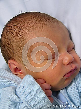 Portrait of sleeping baby Stock Photo