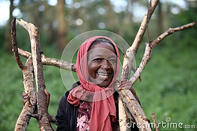 Portrait of a smart African woman smiling, Tanzania Editorial Stock Photo