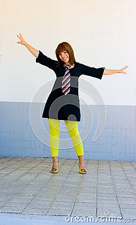 Portrait smile girl in cravat Stock Photo