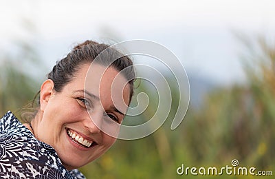 Portrait. Smiley Face. Woman. Happy Stock Photo