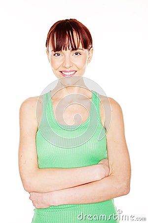 Portrait of smilin redhead female Stock Photo