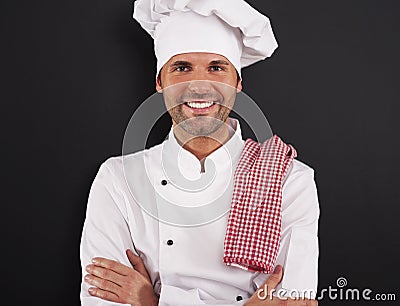 Portrait of smiling chef Stock Photo