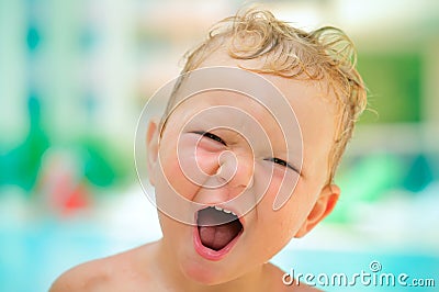 Portrait of smiling cute boy outdoor Stock Photo