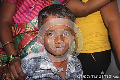 Portrait of smiling Indian boy India Editorial Stock Photo