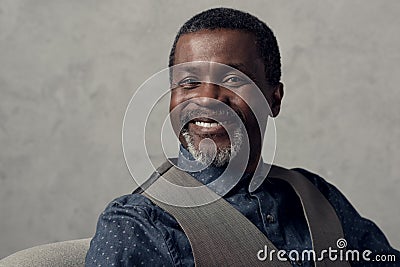 portrait of smiling mature african american man Stock Photo