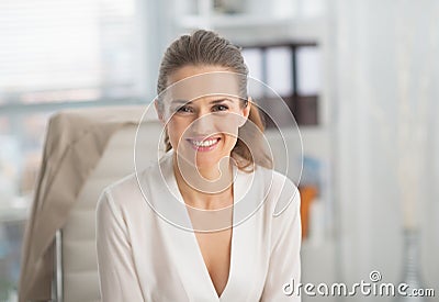 Portrait of smiling modern business woman Stock Photo