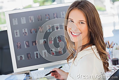Portrait of a smiling photo editor Stock Photo