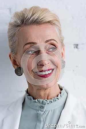 portrait of smiling senior stylish Stock Photo