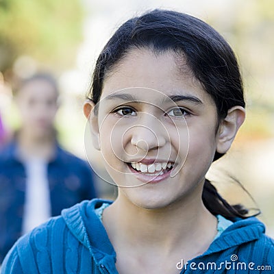 Portrait of smiling Teen Girl Stock Photo