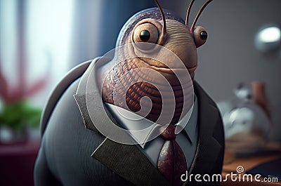 portrait of snail dressed in a formal business suit Stock Photo