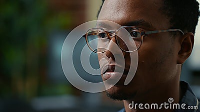 Portrait of software developer with glasses reading ai algorithm working focused Stock Photo