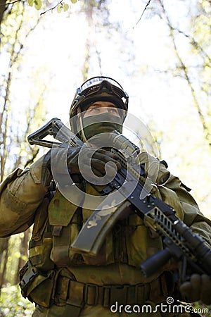 Portrait of special forces soldier Stock Photo