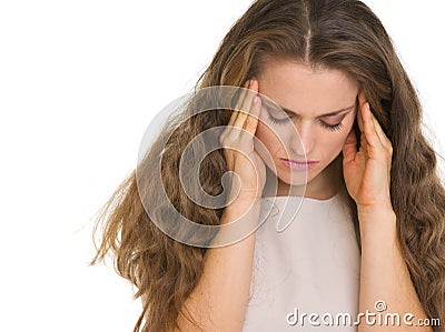 Portrait of stressed young woman Stock Photo