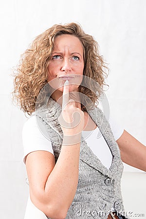 Portrait strong, thinking woman Stock Photo