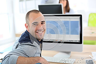 Portrait of student attending class Stock Photo