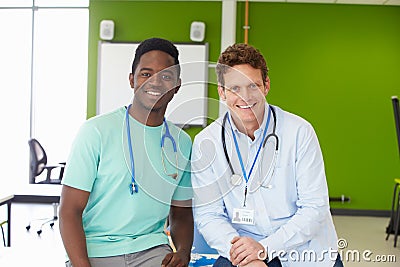 Portrait Of Student And Tutor Studying Medicine Stock Photo