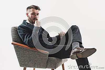 Portrait of stylish handsome young man Stock Photo