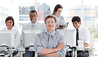 Portrait of a successful business team at work Stock Photo