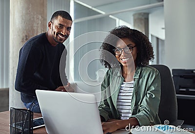 Portrait of successful young business colleagues in the office Stock Photo