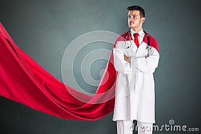 Portrait Of Superhero Doctor Stock Photo