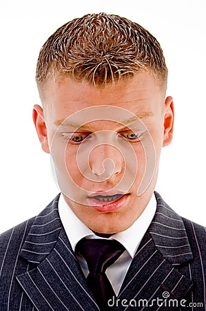 Portrait of surprised businessman Stock Photo