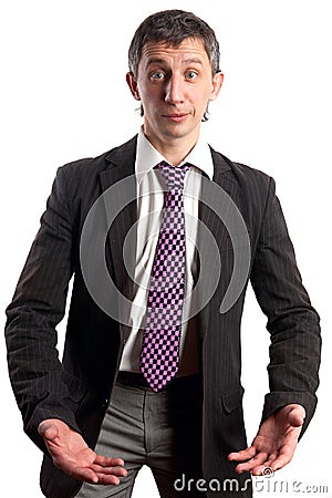 Portrait of surprised and indignant businessman Stock Photo