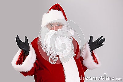 Portrait of surprised Santa Claus Stock Photo